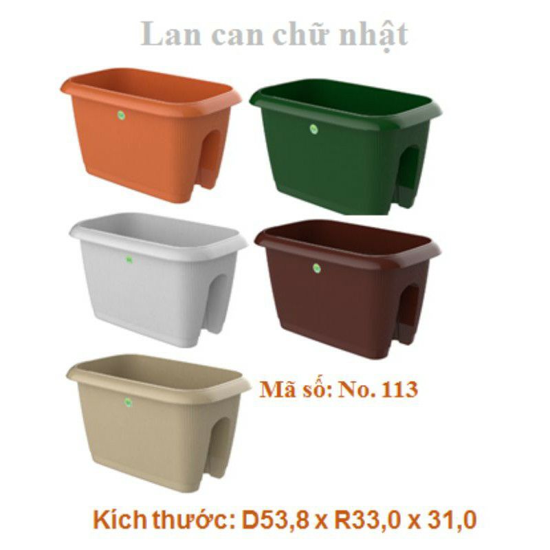 combo 5 chậu kẹp lan can lớn.