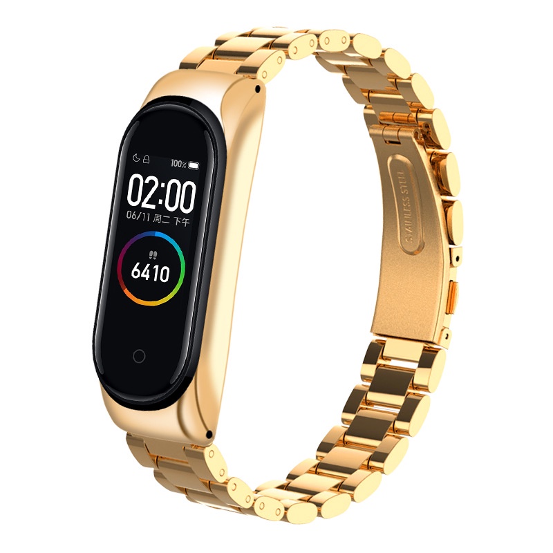 Dây Đeo Thay Thế Chất Liệu Kim Loại Dạng Lưới Thời Trang Cho Xiaomi Mi Band 7 6 5 Mi Band 3 4