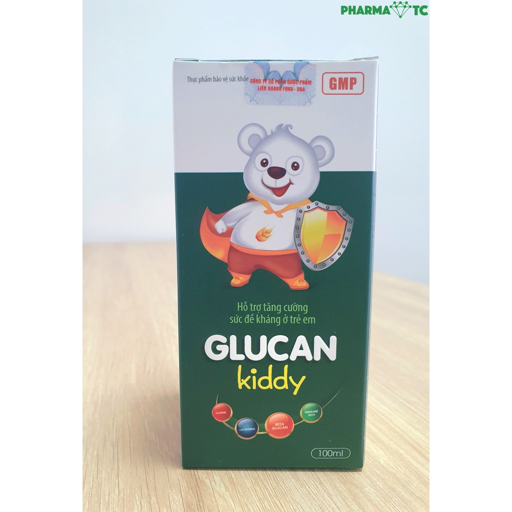 Siro tăng đề kháng Glucan Kiddy gấu nga hàng ngày, giúp ăn ngon cho bé - Lọ 100ml - PharmaOTC