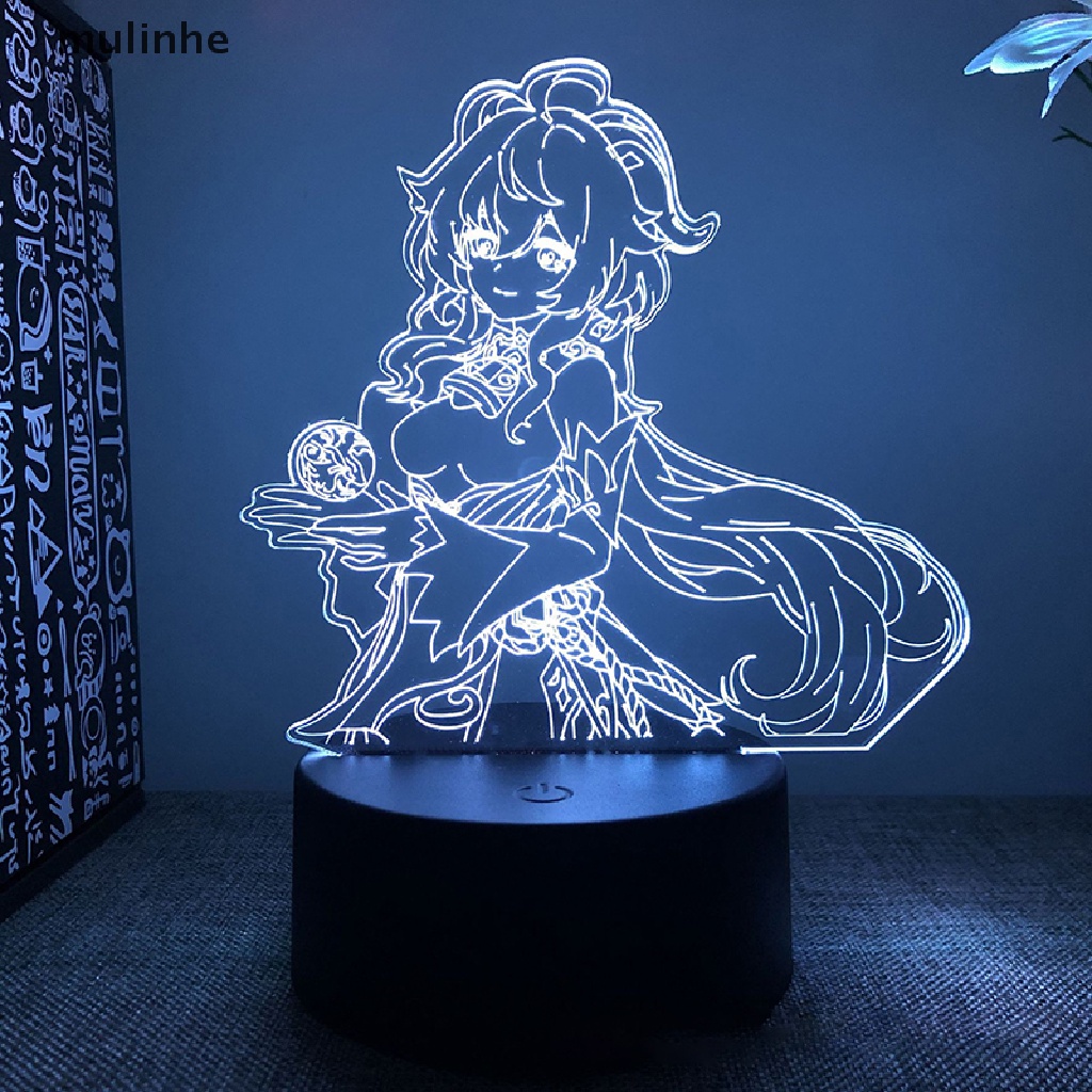 Mulinhe Genshin Đèn LED 3D 7 Màu Hình Nhân Vật Truyện Tranh shome Trang Trí Phòng Ngủ vn