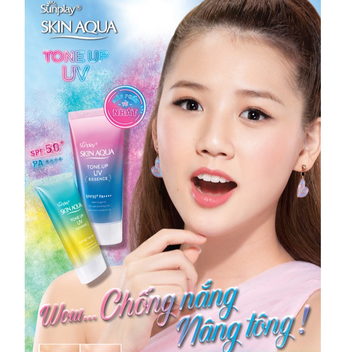 Kem Chống Nắng Dưỡng Ẩm, Nâng Tông Sunplay Skin Aqua Tone Up UV Essence/Milk SPF50+ PA++++ Việt Nam