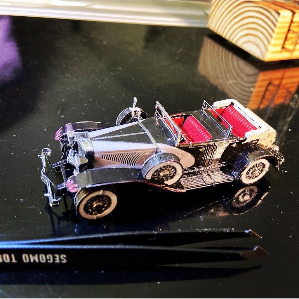 Mô hình 3D kim loại lắp ráp siêu xe sang Duesenberg Model J 1935, Mô hình lắp ráp 3D thép không gỉ cao cấp- Chưa Lắp