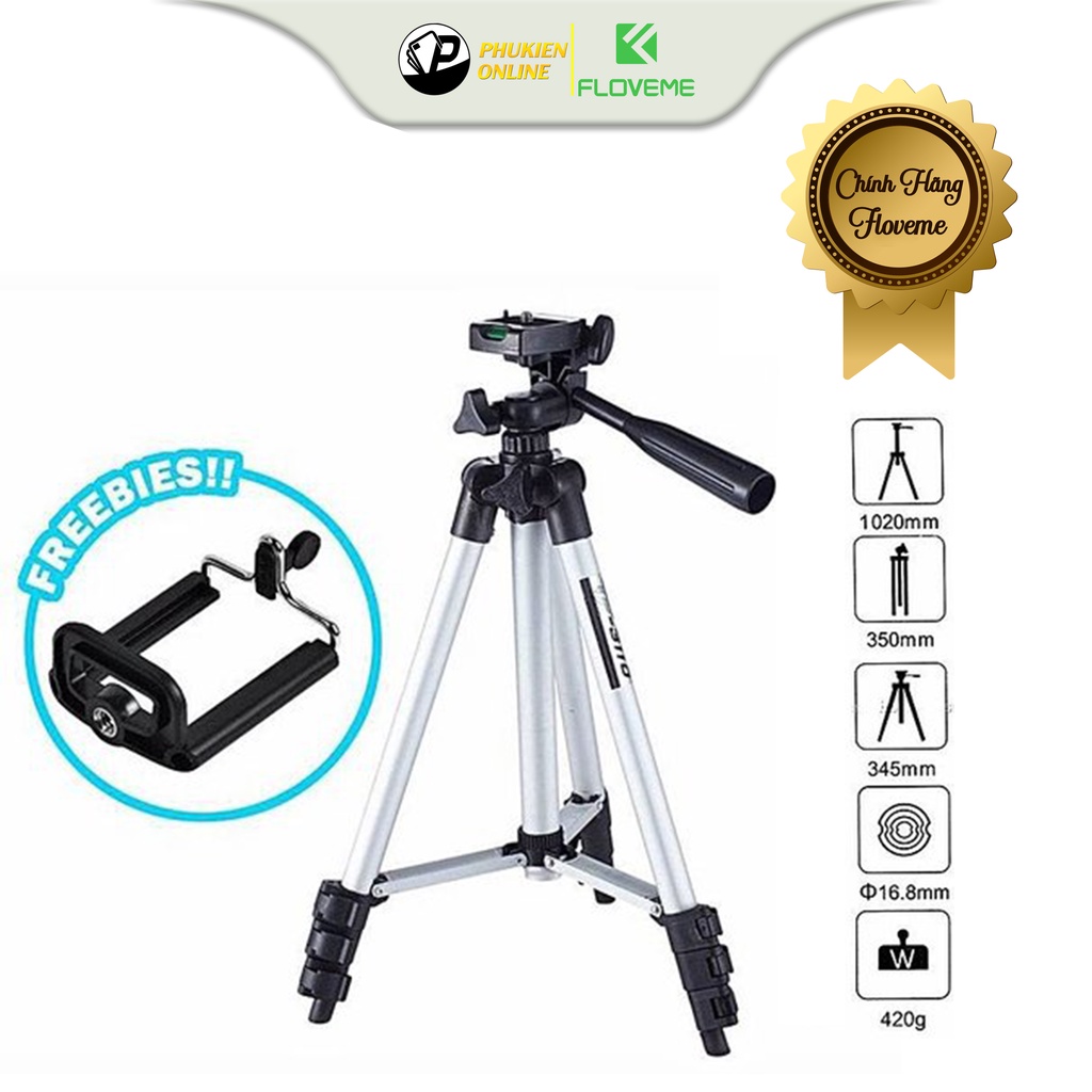 Chân Kẹp Điện Thoại Tripod Mini 3 chân MT01 (Kèm Đầu Kẹp), Kẹp Điện Thoại Bạch Tuộc 3 Chân .