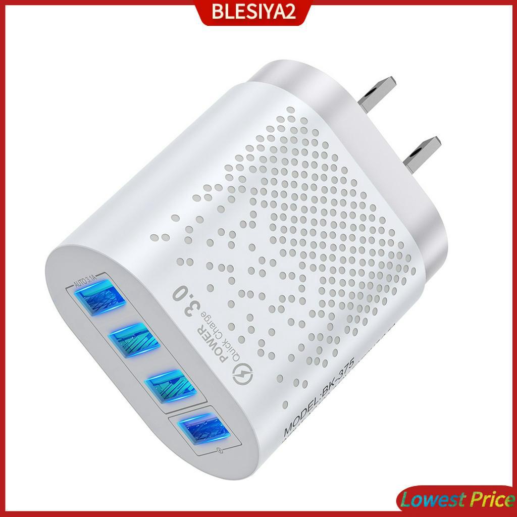 Củ Sạc Nhanh QC 3.0 4 Cổng USB Phích Cắm US Màu Đen