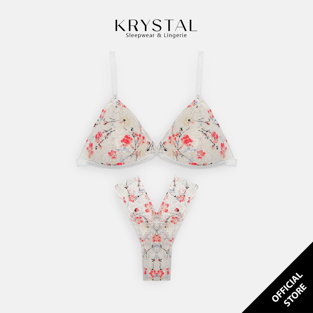 Bộ đồ lót ren không gọng màu ren họa tiết KRYSTAL KSB001 | BigBuy360 - bigbuy360.vn