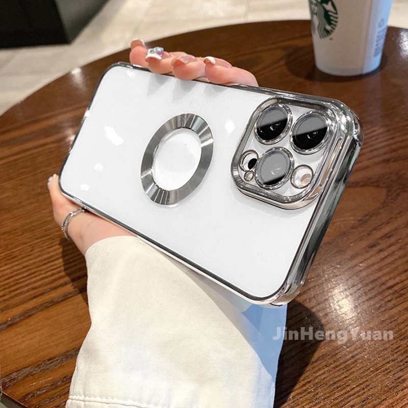 Ốp Điện Thoại Dẻo Mạ Kim Loại Sang Trọng Có Vòng Nhẫn Bảo Vệ Ống Kính Cho IPhone 11 12 13 14 Pro Max X Xs Max XR