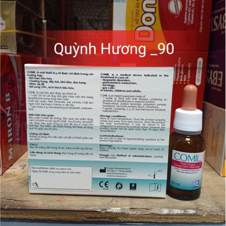 Men nhỏ giọt COMIL 20ml hương dâu từ Ý.