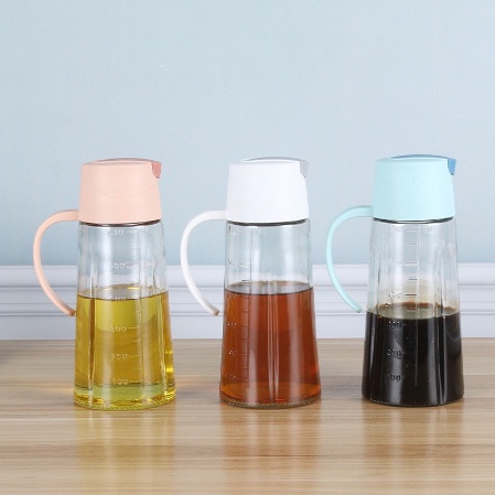 Chai đựng dầu ăn 𝟔𝟑𝟎𝐦𝐥, bình đựng dầu ăn nước mắm xì dầu tự động đóng mở nắp