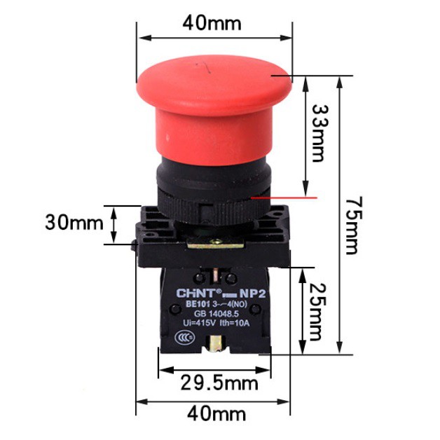 Nút dừng khẩn cấp phi 22 Chint