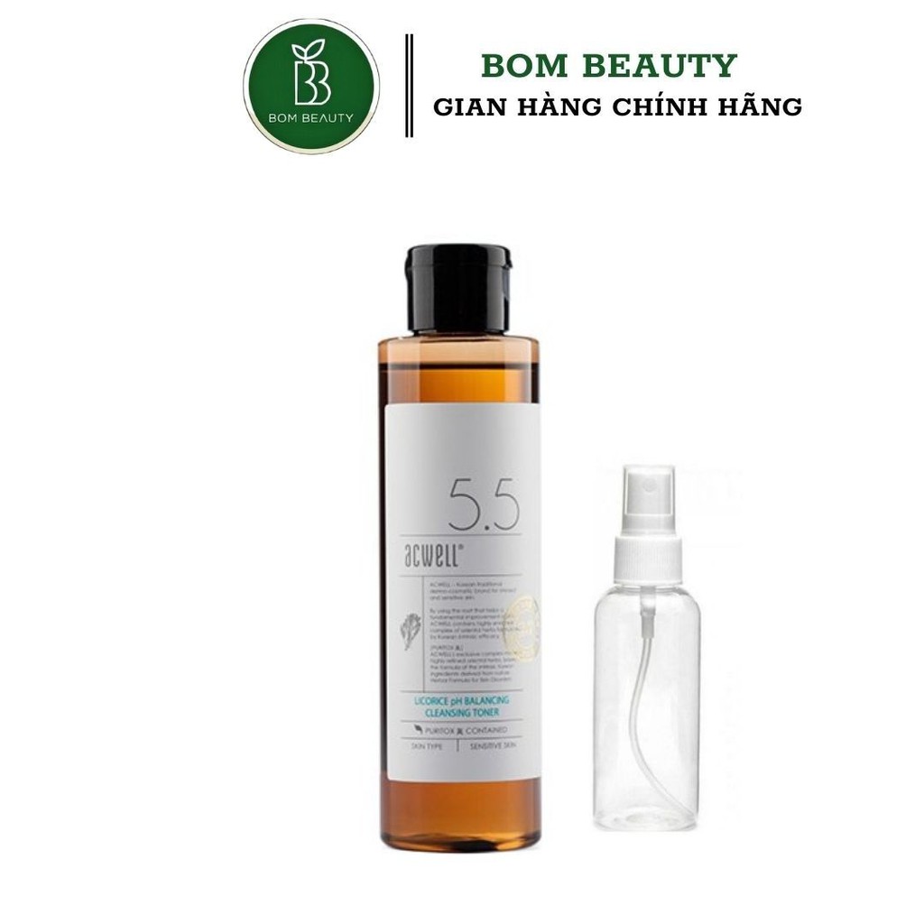 Nước hoa hồng làm dịu sáng da cam thảo Acwell Licorice pH Balancing Cleansing Toner