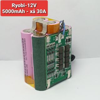 Achun.vn - khối pin ryobi-3s-12v - 5000mah xả 40a dùng cell inr-2600