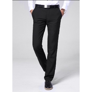 (40-90kg)Quần tây đen nam trơn vải chống nhăn chống xù, quần tây nam hàn quốc