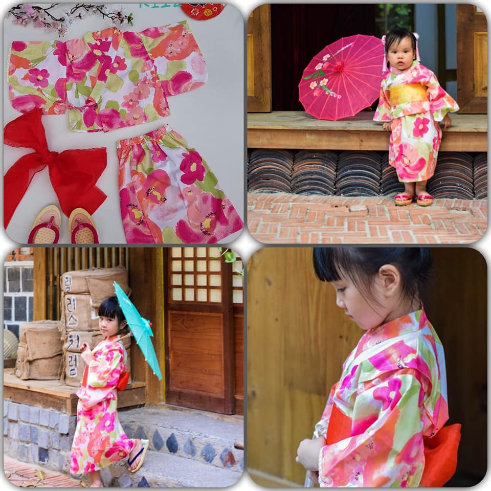 Kimono Trẻ Em Hoa Hồng KI12