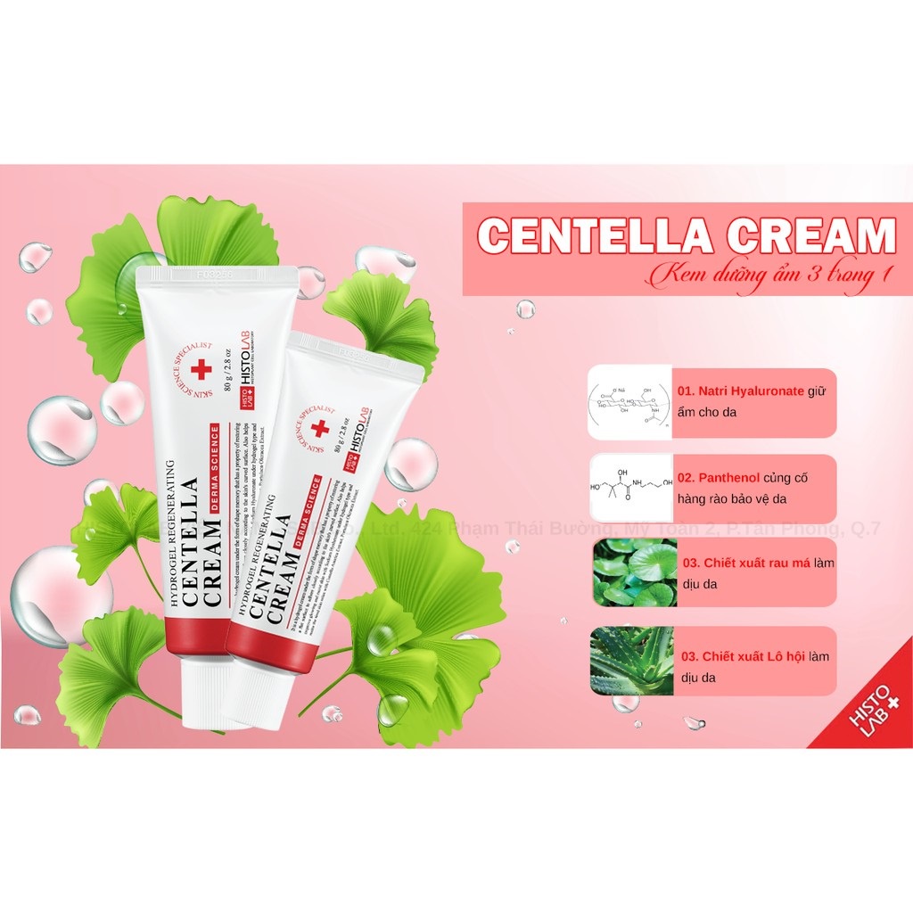 [HÀNG NHẬP KHẨU] Kem Dưỡng Ẩm 3 Trong 1 Histolab Hydrogel Regenerating Centella Cream Tái Tạo Mặt Nạ Ngủ Căng Bóng Da