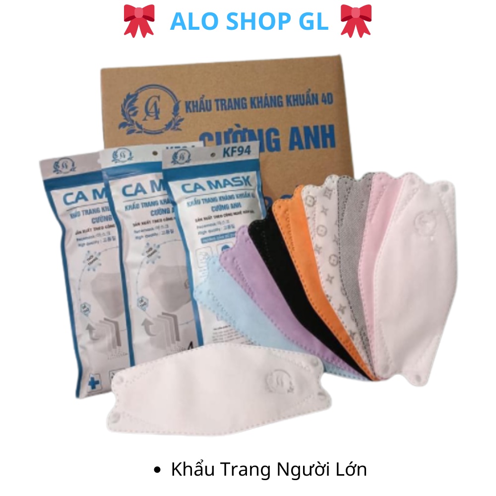 [SỈ THÙNG] Cường Anh Khẩu Trang KF94 Công Nghệ Nhật Bản Khẩu Trang Kháng Khuẩn Túi 10 Chiếc Màu Xanh, Xám, Trắng, Đen