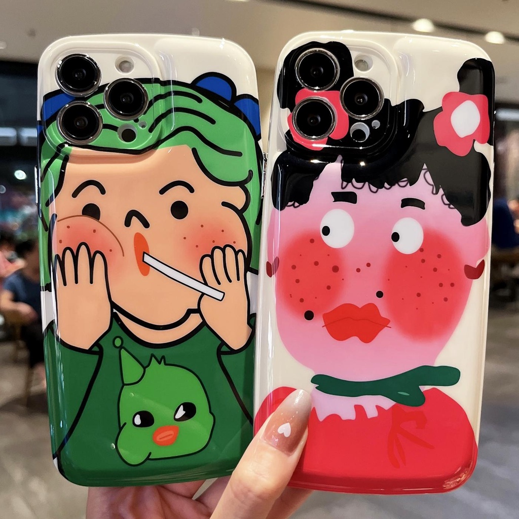 Ốp Điện Thoại TPU Mềm Có Túi Khí Bảo Vệ camera Chống Sốc Hình Cô Gái Hoạt Hình Cho iphone 12 11 13 Pro Max