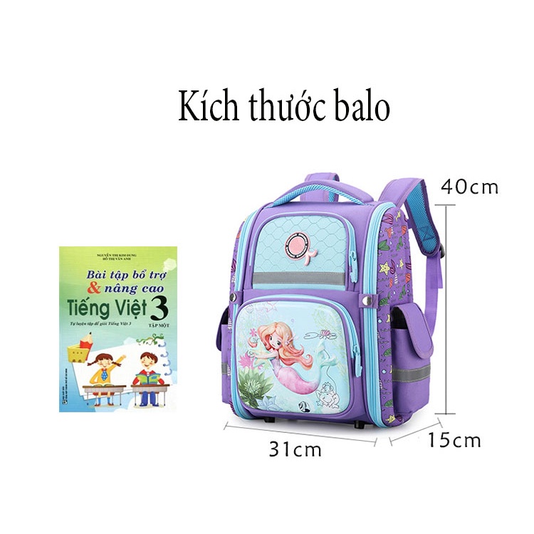 [ Cam kết - Hàng loại I ] balo chống gù cho bé cặp sách dành cho học sinh tiểu học nhẹ chắc chắn thoáng khí cho bé