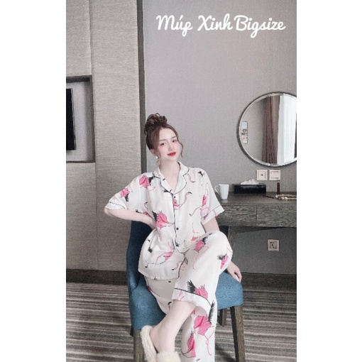 [ Bigsize 50-100kg] Bộ Dài Xẻ Tà Lụa Mango Cao Cấp Mặc Nhà Cho Nàng Múp