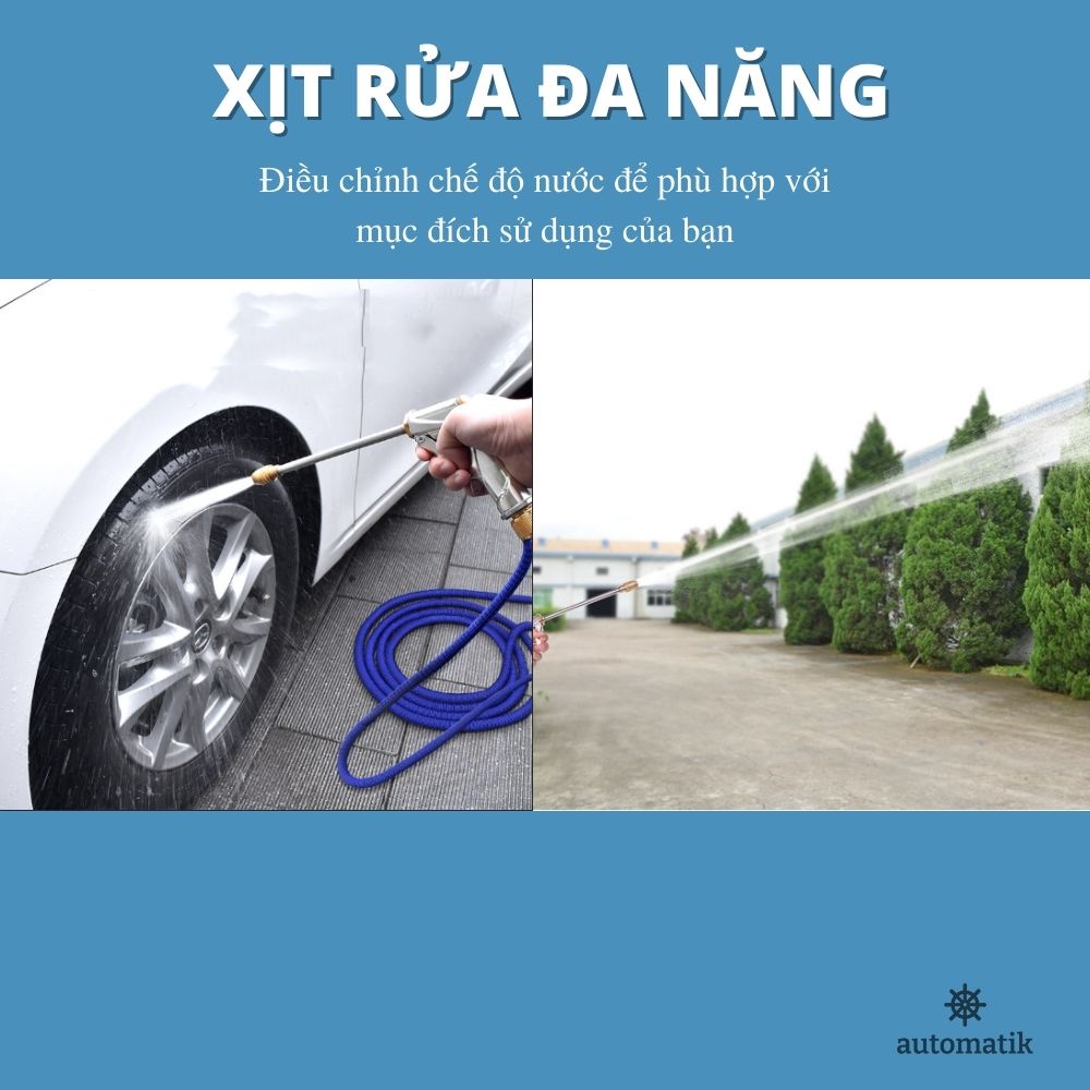 Vòi Ống Xịt Áp Lực Mạnh, Xịt Rửa Ô Tô, Tưới Cây, Đa Năng Cho Gia Đình - Automatik