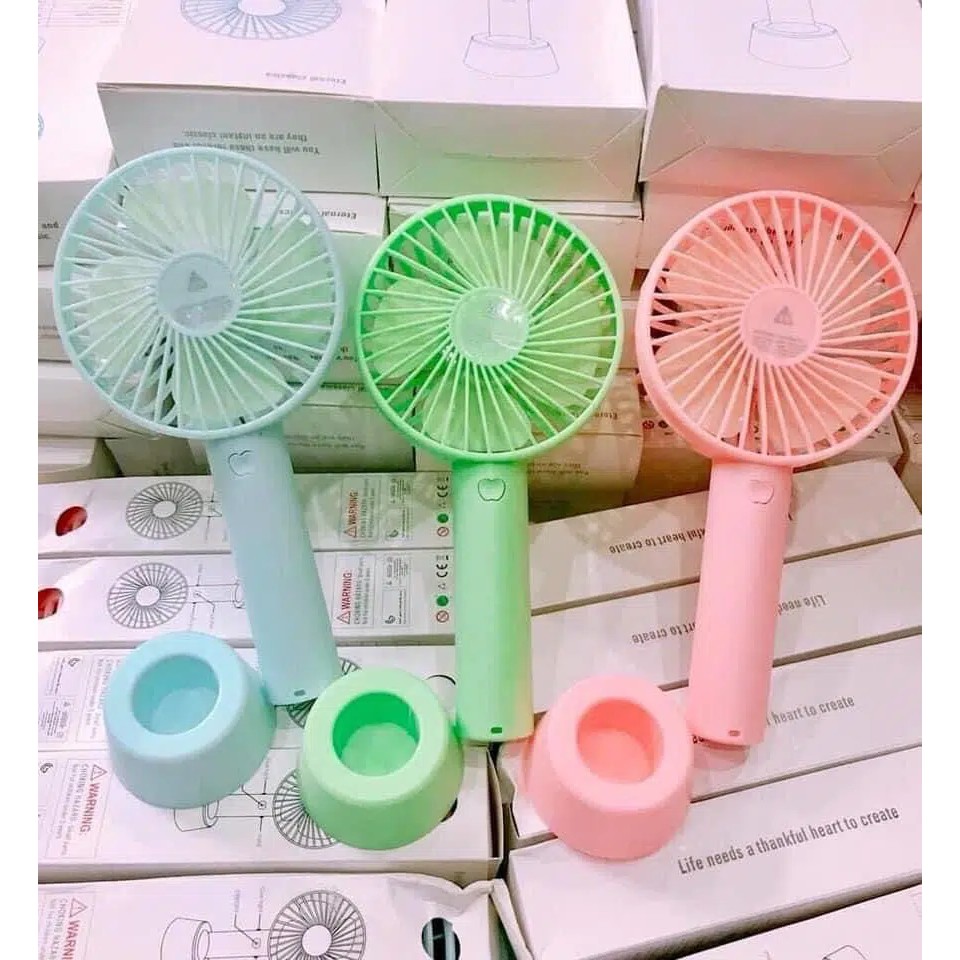 Quạt cầm tay mini sạc điện cute gió mạnh giá rẻ 20k tốt nhất có đế để bàn bằng nhựa - Lala17 | BigBuy360 - bigbuy360.vn
