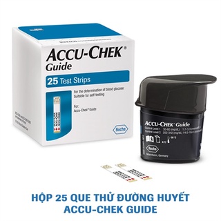 Que thử đường huyết accu-chek guide hộp 25 que, 50 que. hàng công ty chính hãng.