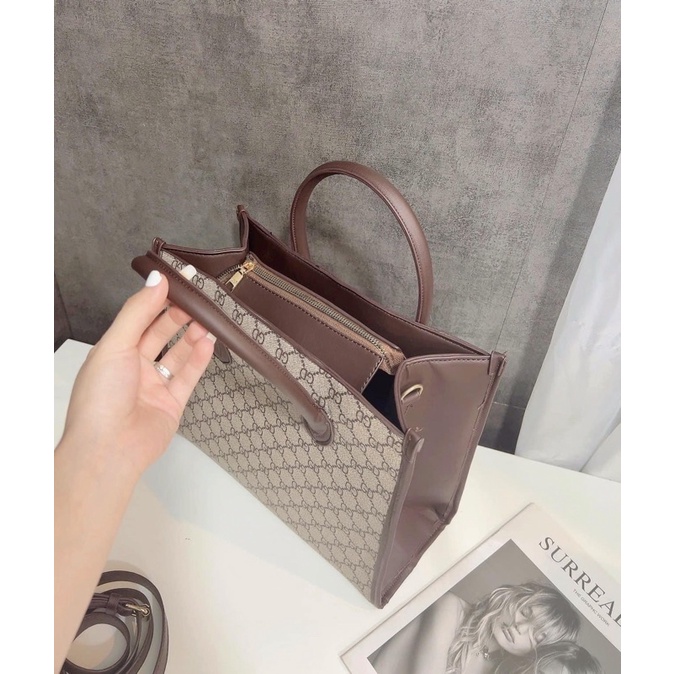 Túi Xách Nữ Công Sở Hoạ Tiết G.C Kèm Dây Đeo Chéo Size 30cm