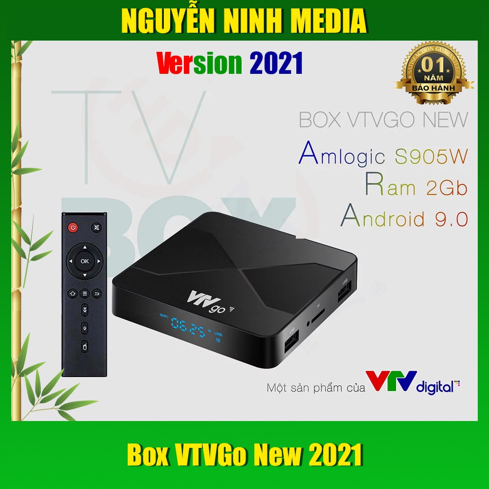 Android Tivi Box VTVgo 2021 Truyền Hình VTVgo phù hợp mang đi nước ngoài , Android 9 Chip amlogic S905W Ram 2GB - Hàng C