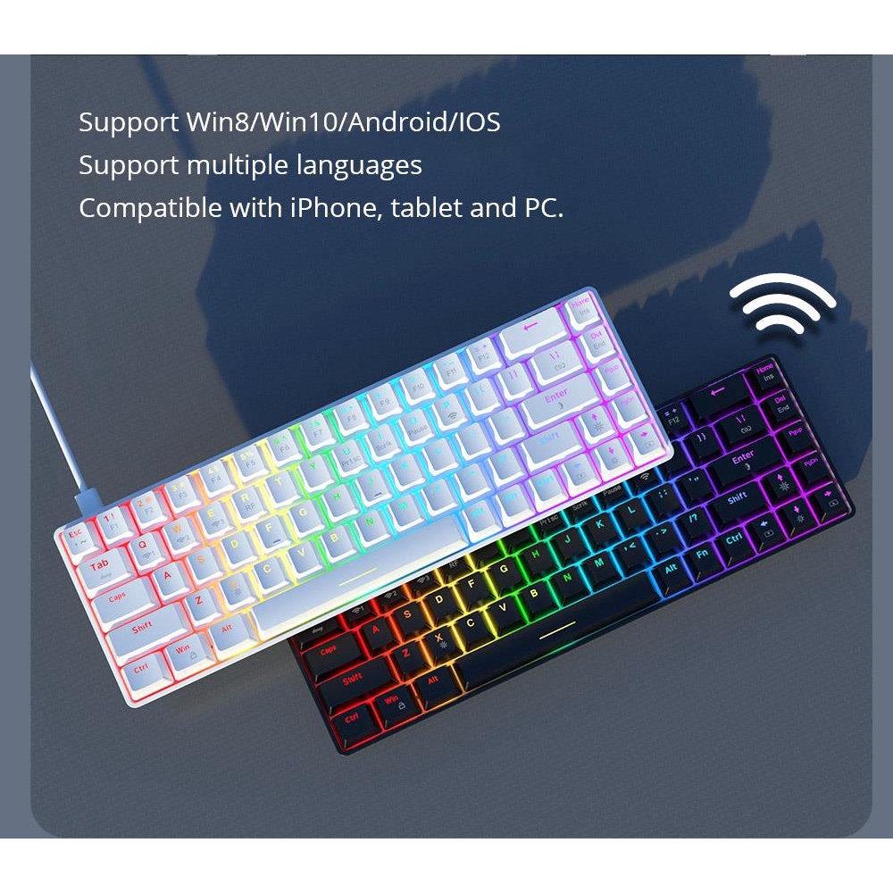 Bàn phím cơ không dây AJAZZ K685T kết nối bluetooth & 2.4Ghz | Hotswap | 68 phím | 3 thiết bị |  Bảo hành 2 năm.