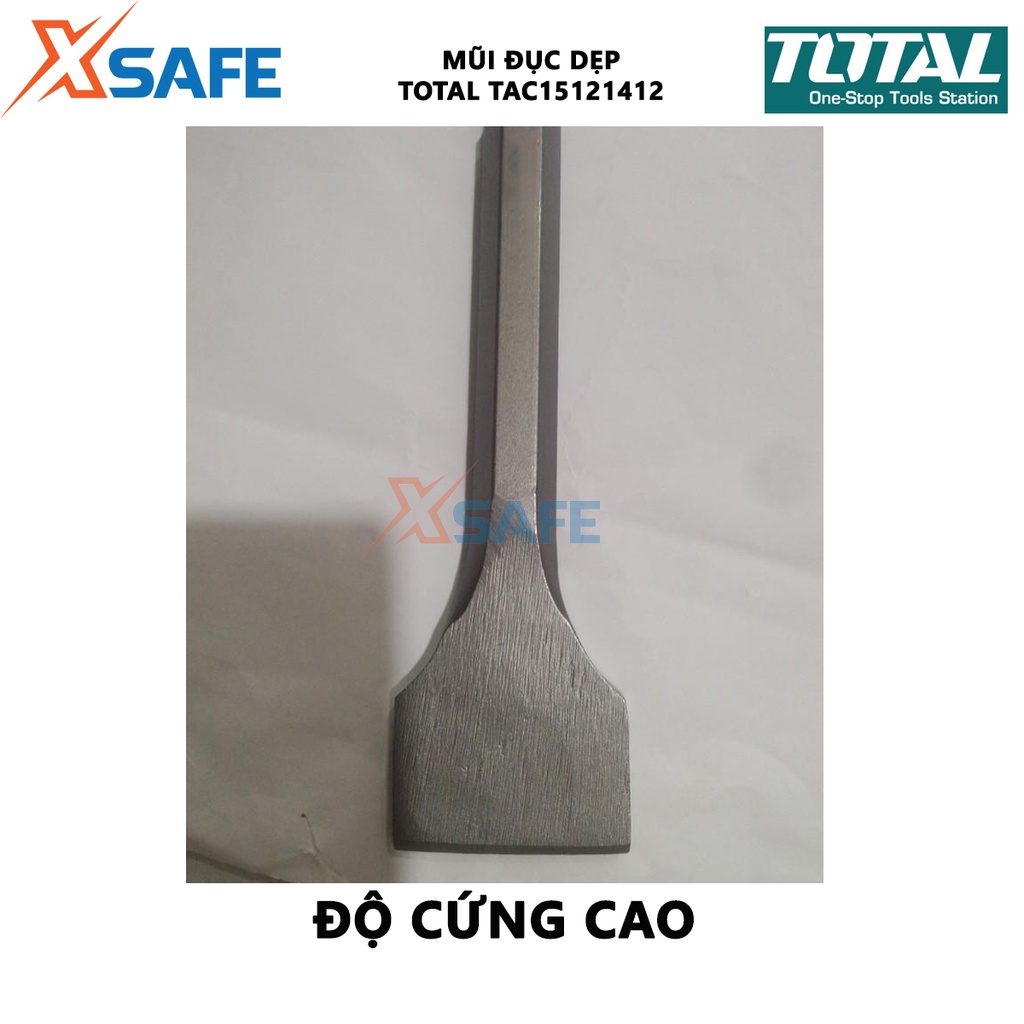 Mũi đục dẹp TOTAL TAC15121412 size 14x250x40mm dùng đục, khoét các bề mặt vật liệu cứng - chính hãng