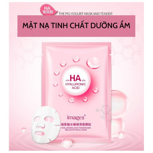 Mặt nạ giấy cấp nước HA IMAGES HYALURONIC ACID FACIAL MASK (25g) dưỡng ẩm mờ thâm phục hồi trắng da