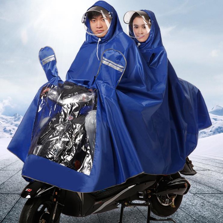Áo mưa cao cấp vải dù ép PVC chống nước, chống rách có kính che mặt phủ kín người No.101324