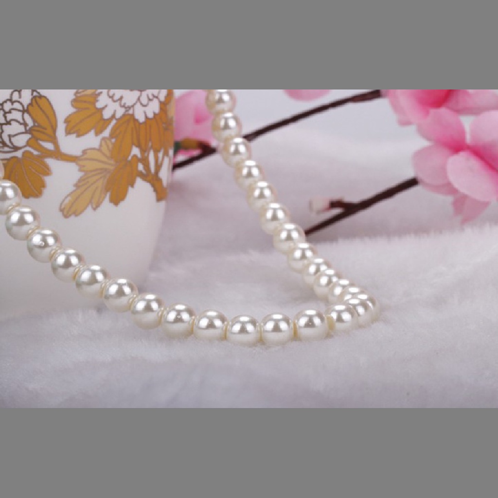 Vòng cổ Chuỗi Hạt Ngọc Trai Giả Màu Trắng 8mm