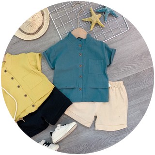 Set sơ mi đũi cổ tàu