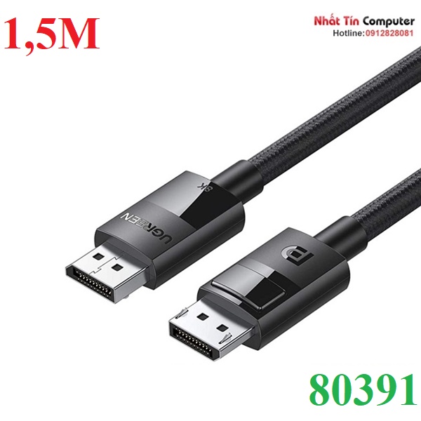 Cáp Displayport 1.4 dài 1,5m hỗ trợ 8K@60Hz chính hãng Ugreen 80391 cao cấp