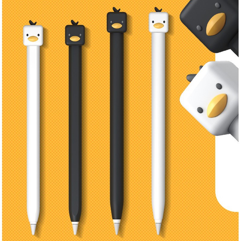 Ốp silicon bảo vệ cho bút Apple Pencil 1/ 2 Hình Chú Vịt Cute Duck