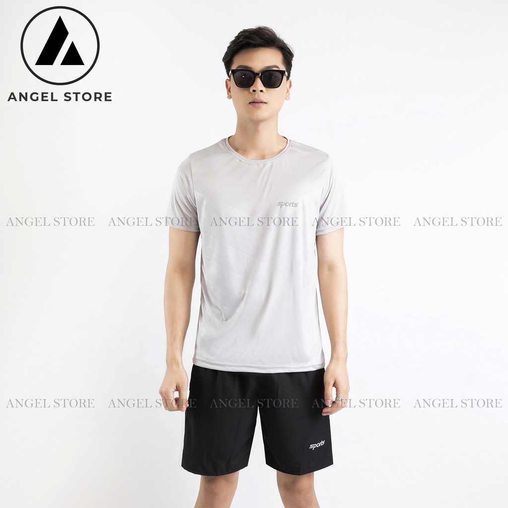 Bộ quần áo thể thao nam ANGEL STORE, sét áo thun quần đùi nam SPORT chất thun lạnh co giãn đa chiều năng động HBSP1