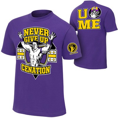 Áo phông WWE John Cena "Never GIve Up" tím