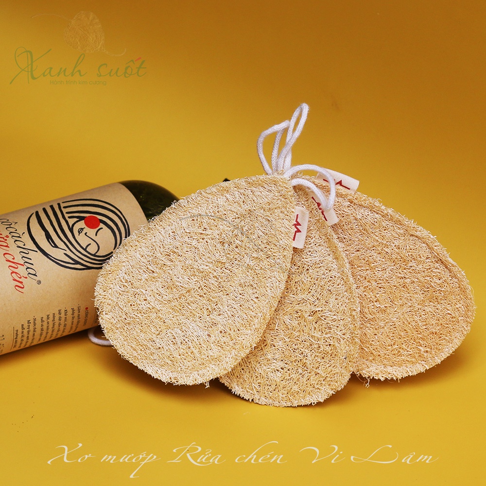 Xơ Mướp Rửa Chén- 100% Xơ Mướp Tự Nhiên- Dai Tự Nhiên, An Toàn- Natural Loofah Dish Cleanser