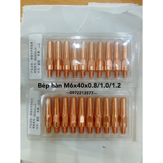 10 cái - bép hàn m6x40x 0.8-1.0-1.2 vỉ