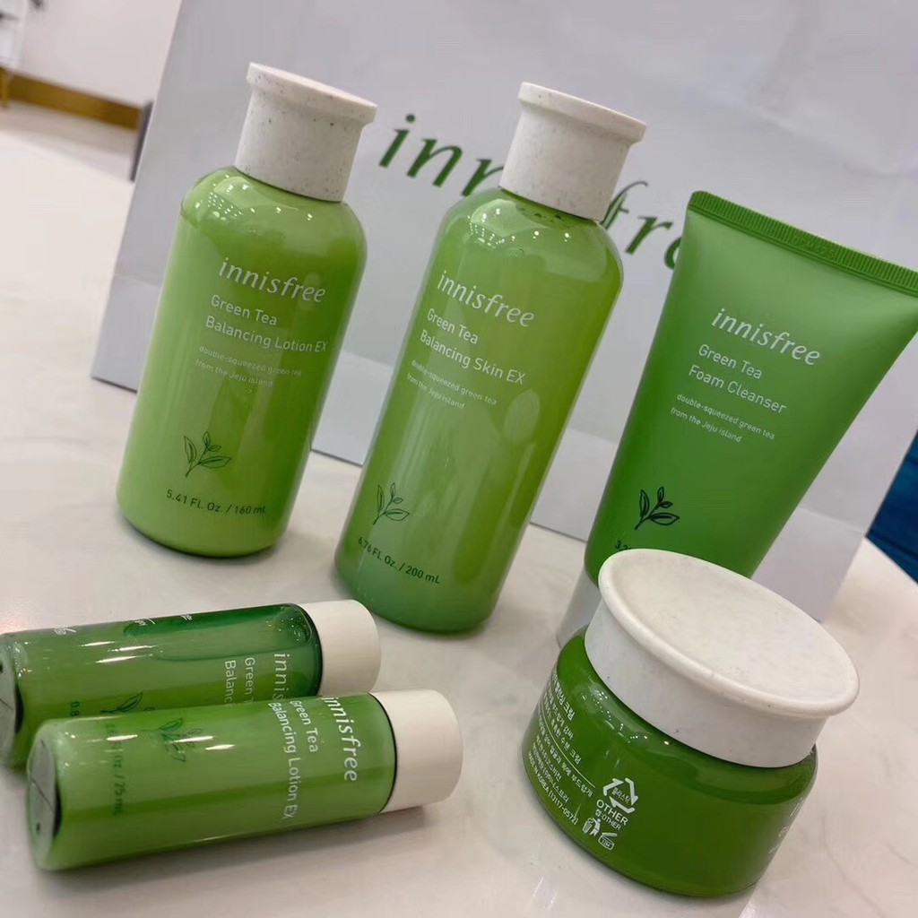 phuong9hn BỘ DƯỠNG TRÀ XANH 6 MÓN INNISFREE GREEN TEA BALANCING SPECIAL SKIN CARE EX 2020 ma20s