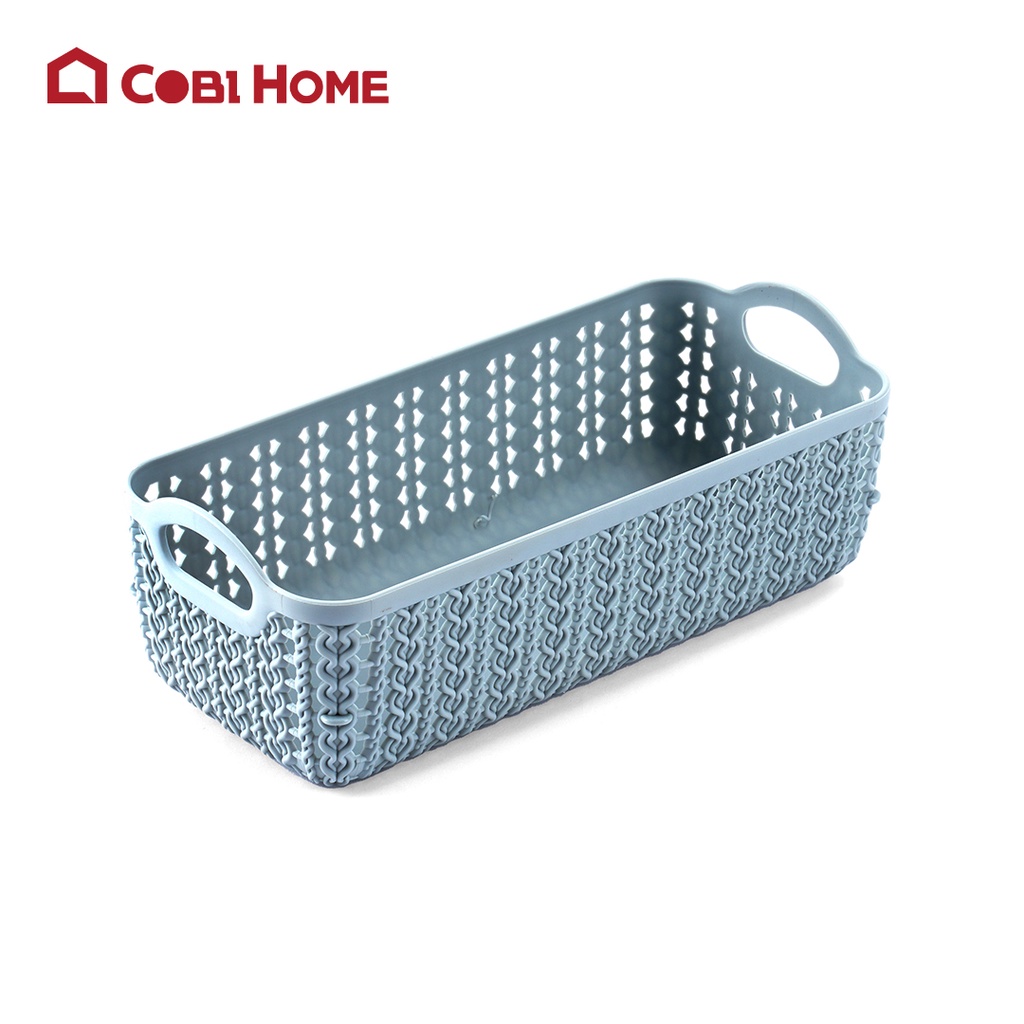 Rổ nhựa đựng đồ đa năng  giả đan dáng dài nhiều màu