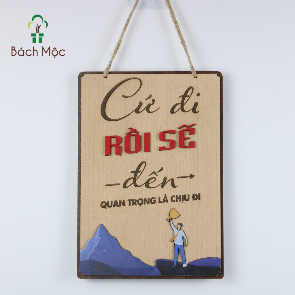 [Mã BMBAU50 giảm 7% đơn 99K] Bảng Gỗ Khẩu Hiệu Treo Tường BÁCH MỘC Nhiều Mẫu Trang Trí Phòng Học, Bàn Làm Việc