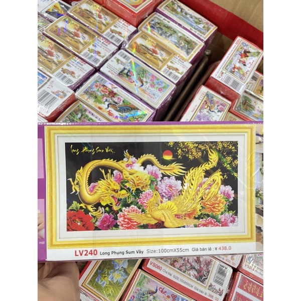 Tranh Đính Đá/Tranh Thêu Long Phụng Sum Vầy Lv240,Vs280,Vs281,Lv3340,Lv3341,EDB43