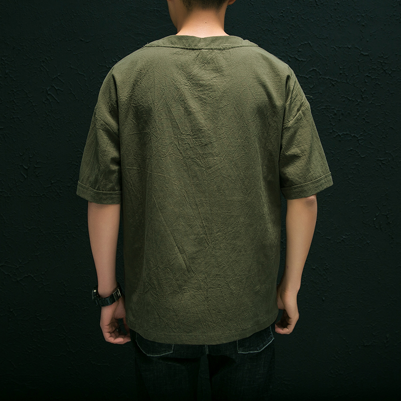 Áo Thun IFNICEFUTURE Vải Cotton Tay Ngắn Dáng Rộng Phong Cách Cổ Điển Nhật Bản Thời Trang Cho Nam