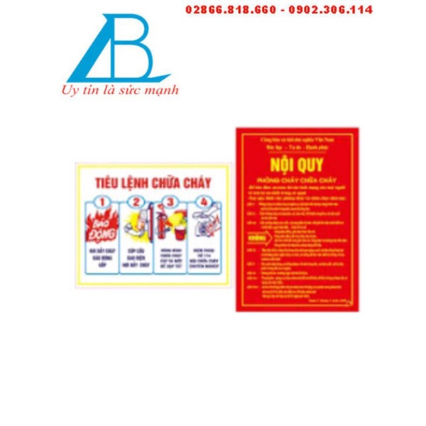 01 nội quy + 01 tiêu lệnh PCCC