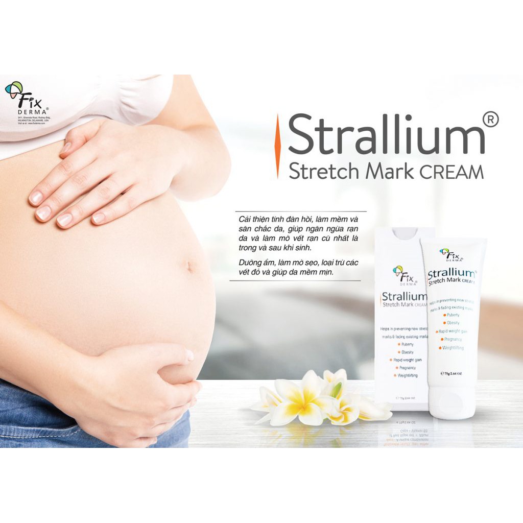 Kem Cải Thiện Làm Mờ Rạn Da Fixderma Strallium Stretch Mark Cream: thấm sâu, làm mờ vết rạn, phục hồi da 75gr