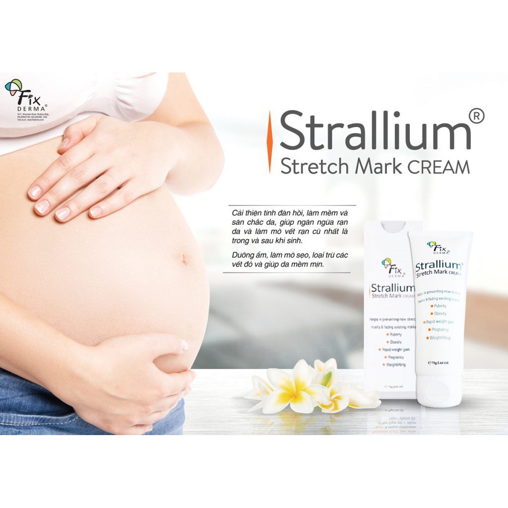 Fixderma Kem Cải Thiện Làm Mờ Rạn Da Fixderma Strallium Stretch Mark Cream thấm sâu, làm mờ vết rạn