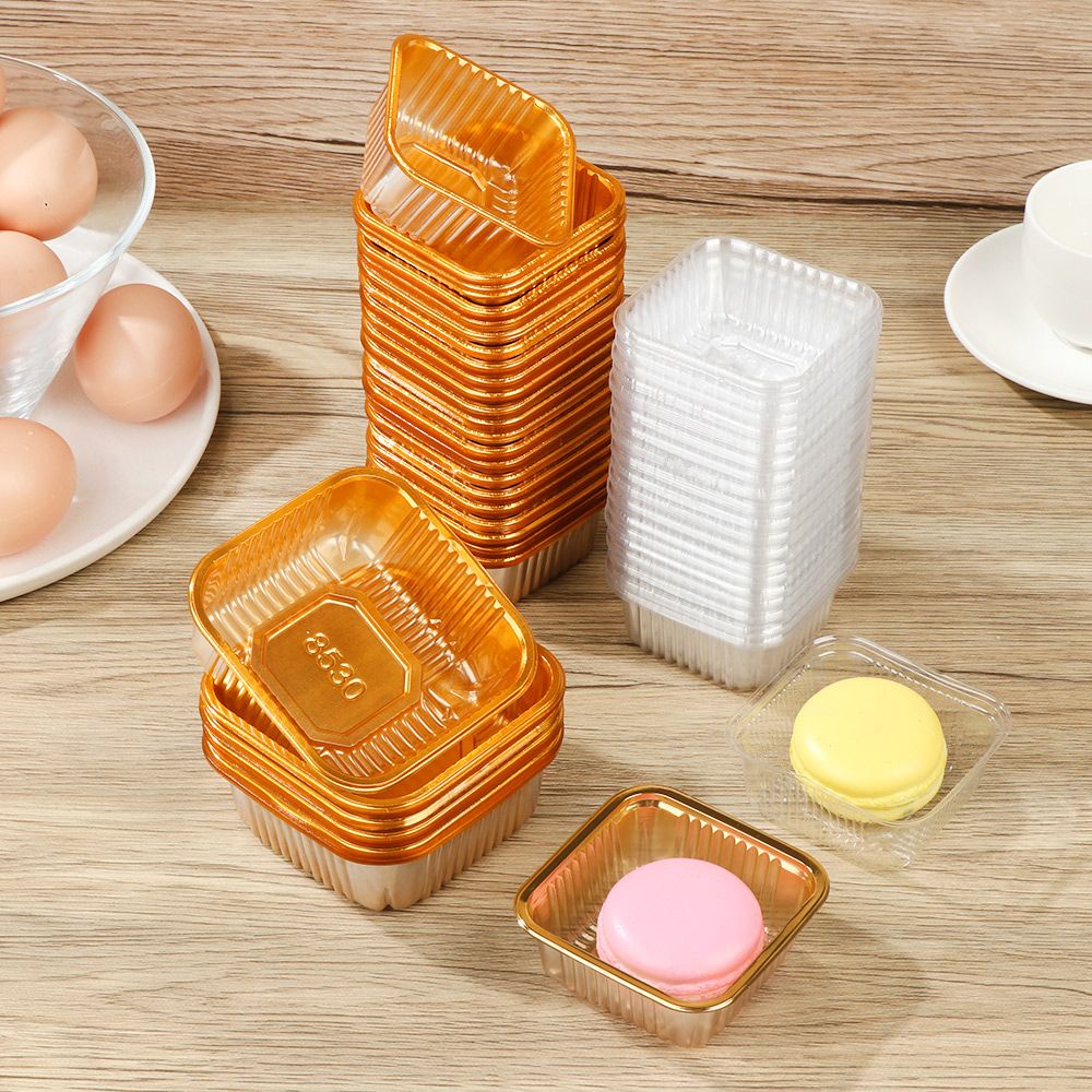 100 khay nhựa hình vuông nhiều màu sắc đựng bánh trung thu/ kẹo trang trí tiệc cưới/ giáng sinh DIY tiện lợi