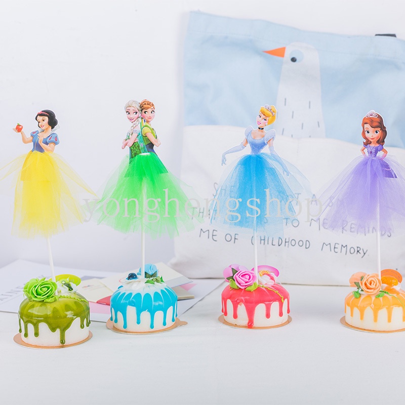 Topper Cắm Trang Trí Bánh Kem Hình Công Chúa Elsa Hoạt Hình