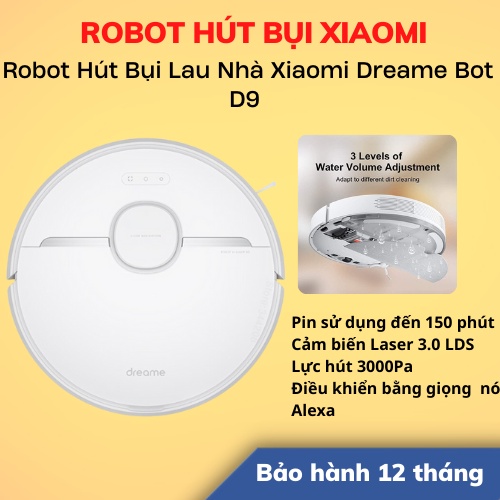 [Hỏa Tốc - HCM] Robot Hút Bụi Lau Nhà Xiaomi Dreame D9 | Hàng Chính Hãng | Bảo Hành 12 Tháng | LSB Store